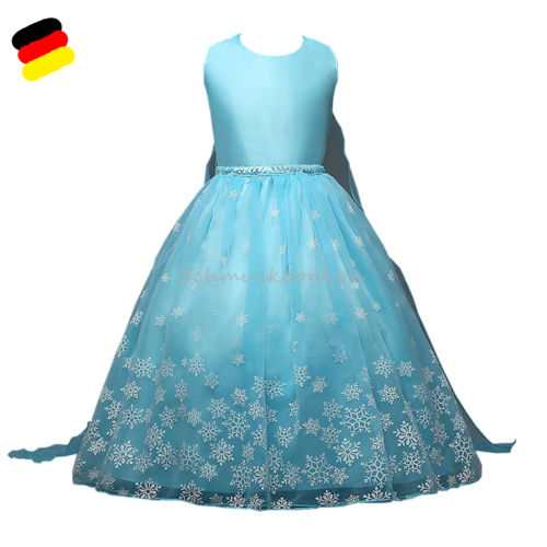 Mädchen Prinzessin Kleid Elsa Eiskönigin Kinder Frozen Kommunionkleid Kostüm