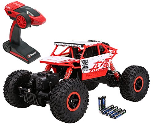 Top Race® Remote Control Rock Crawler RC Monstertruck 4WD,Ferngesteuertes Auto, Geländefahrzeug, Batterien 2,4Ghz, Batterien enthalten (TR-130)