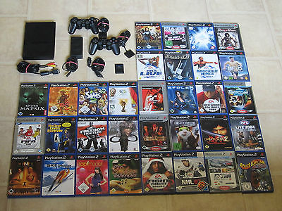 Playstation 2 Slim Konsole mit 10 Gratis Spiele + 2 Controller + MC PS2 PS 2