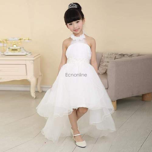 Neu Mädchen Kinder Weiß Blumenmädchen Kleid Kommunionkleid Hochzeit Abendkleid