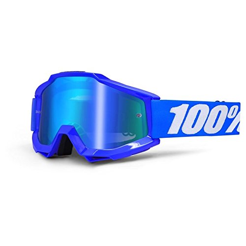 100 % PROZENT ACCURI REFLEX BLAU BRILLE GOGGLE 2014 MOTOCROSS CROSS MTB QUAD ATV SUPERMOTO (Blau Verspiegelt)