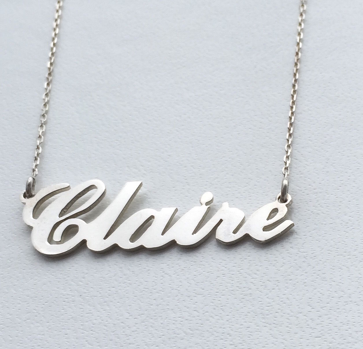 Personalised Carrie Style Name Necklace,925 Sterling Silver,Choose any name 