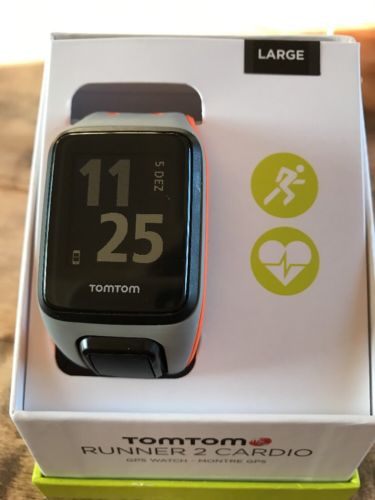 TomTom Runner 2 Cardio GPS Uhr Schwarz  in L mit  Wechselarmband.