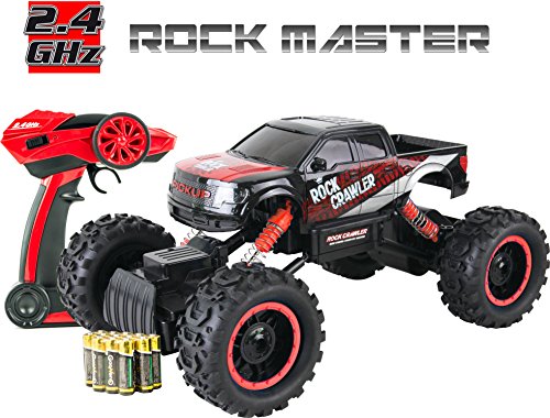 Ferngesteuertes Auto für Kinder - Rock Crawler 4x4 RC Auto - 1/14 Rock Master Rock Crawler mit 2,4GHz Fernsteuerung (Rot)