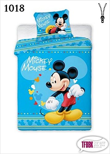2 tlg Kinderbettwäsche 100x135 40x60 Disney 1018 Mickey Mouse