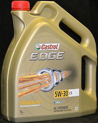 5 Liter Castrol EDGE TITANIUM FST 5W-30 C3 MB 229.51 5W30 VW 502 00 MB 229.31