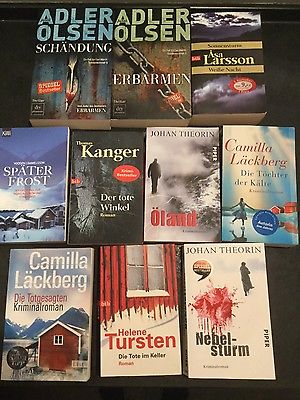 skandinavisches Krimipaket 10 Bücher Adler Olsen Theorin Läckberg