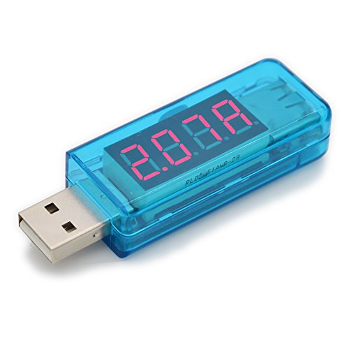 EzReal KW202 USB Multimeter Ladegerät Detektor Strom- und Spannungsmesser Tragbar Digitale Voltmeter Amperemeter Powermeter Tester(Blau)