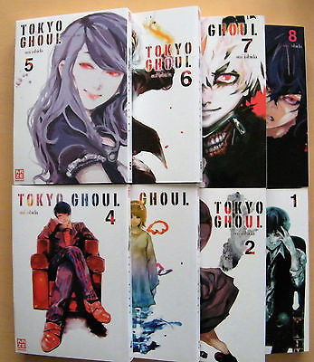 Sammlung 8x, Tokyo Ghoul, 8x Manga, Band 1-8, top Zustand aus Sammlung  
