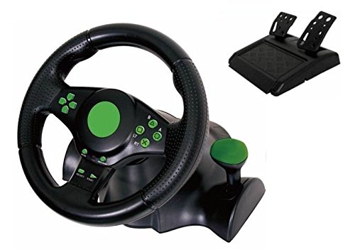 Kabalo Gaming Vibration Racing Steering Wheel (23cm) and Pedals for XBOX 360 PS3 PC USB [Gaming Vibration Racing-Lenkrad (23cm) und Pedale für die XBOX 360 PS3 PC USB]