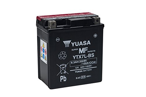 YUASA YTX7L-BS Powersports AGM Motorrad Batterie, wartungsfrei (Preis inkl. EUR 7,50 Pfand)