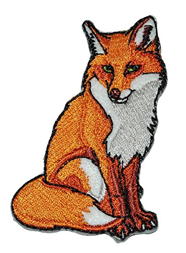 Bügelbild - Fuchs - 5 cm * 7,5 cm - Aufnäher Applikation - gestickter Flicken - Füchse Waldtier orange Waldtiere Reinecke Tier Tiere Rotfuchs