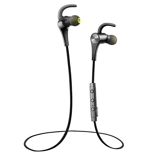 SoundPEATS Q12 Bluetooth Kopfhörer Sport Magnetischer Ohrhörer in Ear Ohrhörer mit Mikrofon, APTX Technologie und Geräuschdämpfung Technologie CVC 6.0, Stereo-Sound Top-Qualität (Schwarz)