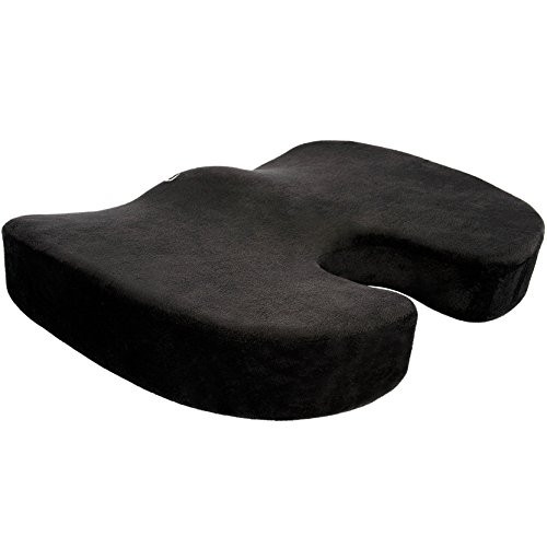 Cush Comfort Rutschfestes Memory-Schaum Sitzkissen - Sitzauflage fördert die Wirbelsäulen Ausrichtung und lindert Rückenschmerzen beim Sitzen