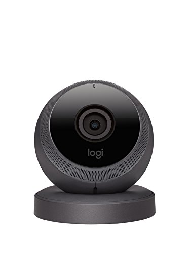 Logitech Circle, die batteriebetriebene kabellose Sicherheitskamera (mit 1080p-Videoqualität sowie Personenerkennung, Bewegungszonen und benutzerdefinierten Benachrichtigungen) schwarz