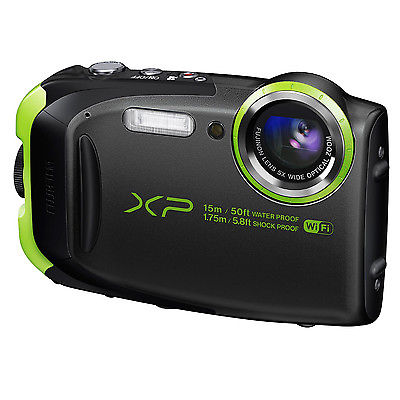 Fuji FinePix XP80 Waterproof 16 Megapixel Digital Camera WiFi Black / Green 