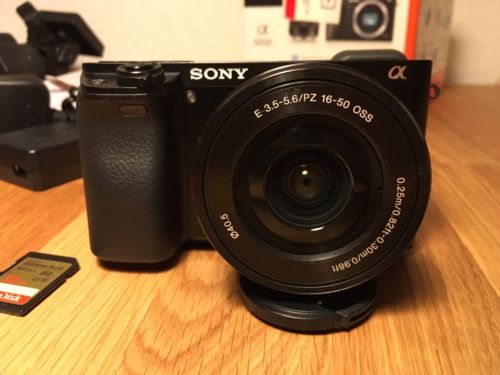 Sony Alpha ILCE-6000L 24.3 MP SLR-Digitalkamera-Schwarz (Kit m/E PZ 16-50mm OVP