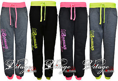 Womens Ladies Girls Trousers Jogger Bottom Florescent  American Sports Sweatpant