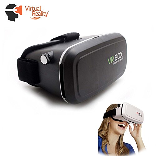 VR-3D Brille, Virtual Reality Google Cardboard für 4 bis 6,5 Zoll Smartphone Modelle wie z.B. Samsung Galaxy S5, S6, S7,Edge Plus, iPhone 5, 6, 7 Plus und HTC M9, M10, One u.v.a., Neu