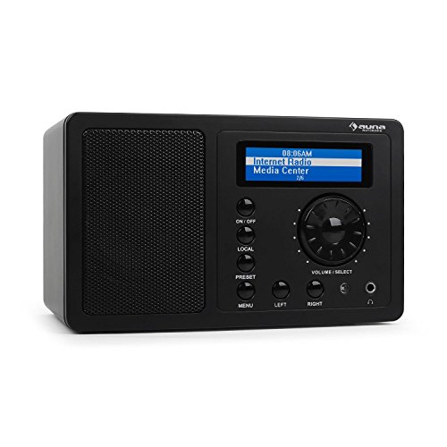 Auna IR-130 Internetradio WLAN Radio (Soft-Touch-Oberfläche, 8000 Internetradio-Stationen, Breitbandlautsprecher, Fernbedienung) schwarz