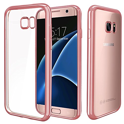 Galaxy S7 Hülle,Nakeey Samsung Galaxy S7 Crystal Case Silikon Hülle Clear TPU Schutzhülle Hülle für Samsung Galaxy S7 Case Cover - Roségold