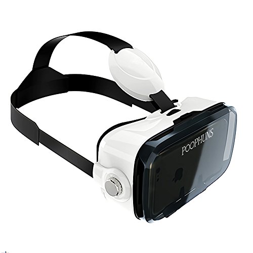 POOPHUNS VR Brille-3D VR Box-Virtual Reality Brille-3D VR Brille Glasses für 3D Filme und Spiele, Optische Linse, Kompatibel mit 4.7-6.2 Zoll Smartphones, komfortabel und weich beim Tragen
