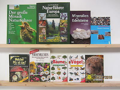 60 Bücher Naturführer Bestimmungsbücher Pflanzen Tiere Mineralien Steine Pilze