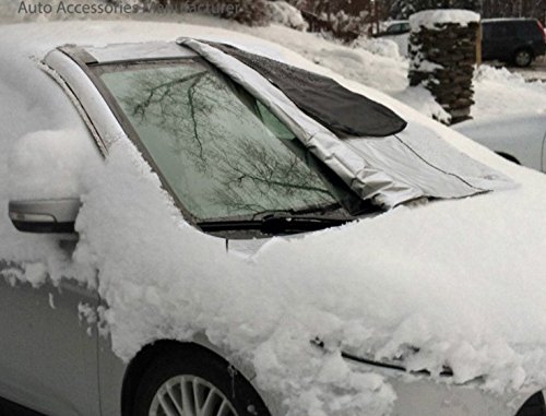 AUTO FRONTSCHEIBENABDECKUNG - Der perfekte Schutz für die Windschutzscheibe gegen Schnee, Eis, Frost und Sonne - Magnet-Fixierung - 145x188 cm groß, passt zu PKWs, SUVs und Minivans - mit GARANTIE