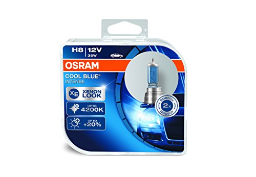 OSRAM COOL BLUE INTENSE H8, Halogen-Scheinwerferlampe, 64212CBI-HCB, 12V PKW, Duobox (2 Stück)