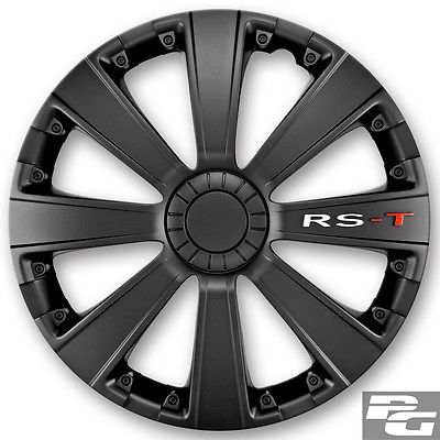 4x Radzierblenden 15 Zoll schwarz Radkappen RS-T Black