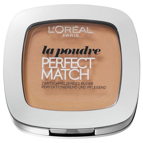 L'Oréal Paris Perfect Match Compact Puder, W3 Golden Beige / Make-Up Puder mit individueller Deckkraft und LSF, für jeden Hauttyp / 1 x 9 ml