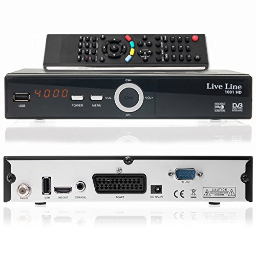 Live Line HD 1001 HDTV digitaler Satelliten-Receiver (HDTV, DVB-S2, HDMI, SCART, USB 2.0, Full HD 1080p) [vorprogrammiert] - schwarz