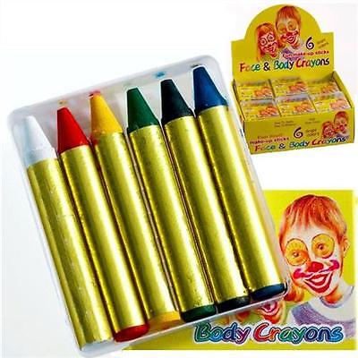 Face & Body Painting Crayon Set - 6 Colour Kit - Sticks Party Wedding/Kids