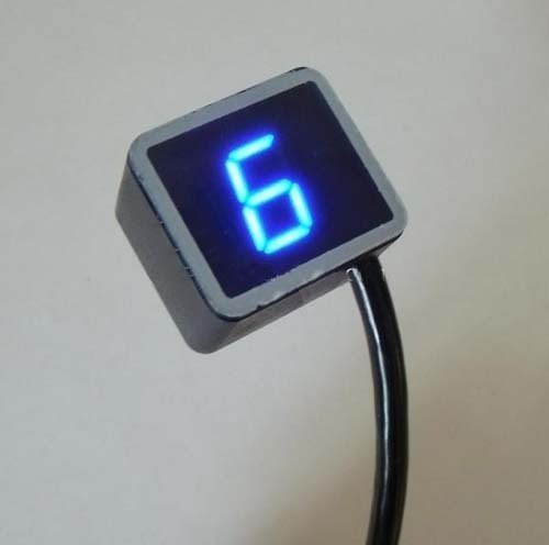 ZJchao 8 Geschwindigkeit Universal-LED Digital Anzeige Ganganzeige Motorrad Schalthebel Sensor (blau)