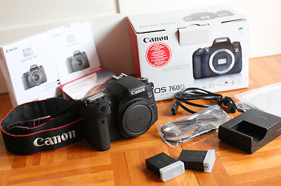 Canon EOS 760D 24.2 MP SLR-Digitalkamera Spiegelreflex 2 Akkus TOP Zubehörpaket
