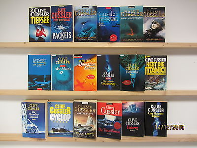 Clive Cussler  18 Bücher Romane Krimi Thriller Politthriller Psychothriller