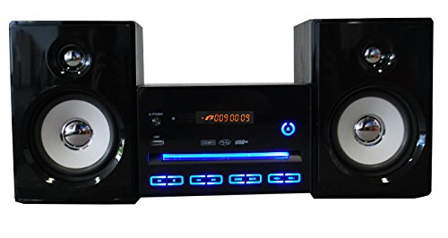 Kompaktanlage Design Stereoanlage Mini Hi-Fi Musikanlage CD USB Player Radio schwarz mit LED Beleuchtung