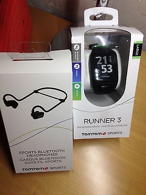 Neue TomTom Runner 3 Cardio GPS-Sportuhr + TomTom Bluetooth headphones