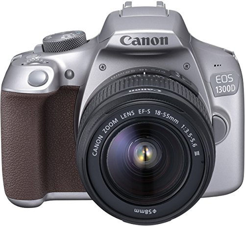 Canon EOS 1300D Digitale Spiegelreflexkamera (18 Megapixel, APS-C CMOS-Sensor, WLAN mit NFC, Full-HD ) Kit inkl. EF-S 18-55mm III Objektiv silber