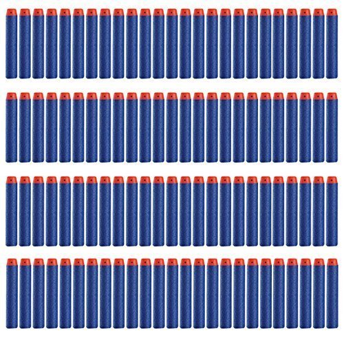 Topways® 100 Stück Foam Dart Für Nachfüll-Pack für alle NERF N-Strike Elite Blaster Darts Refill Bullet for Toy Gun Blau