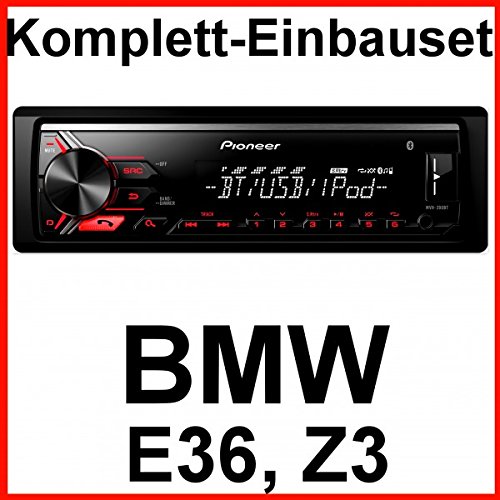 Komplett-Set BMW 3er E36 Z3 Pioneer MVH-390BT USB Autoradio Bluetooth AUX MP3