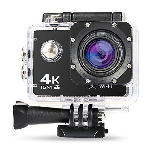 NexGadget 4K Action Kamera, WiFi Ultra HD 16MP IP68 Wasserdichte Sports Actioncam 30fps mit Sony Sensor, 170° Weitwinkel 2,0 Zoll LCD (Ohne AC Adapter)