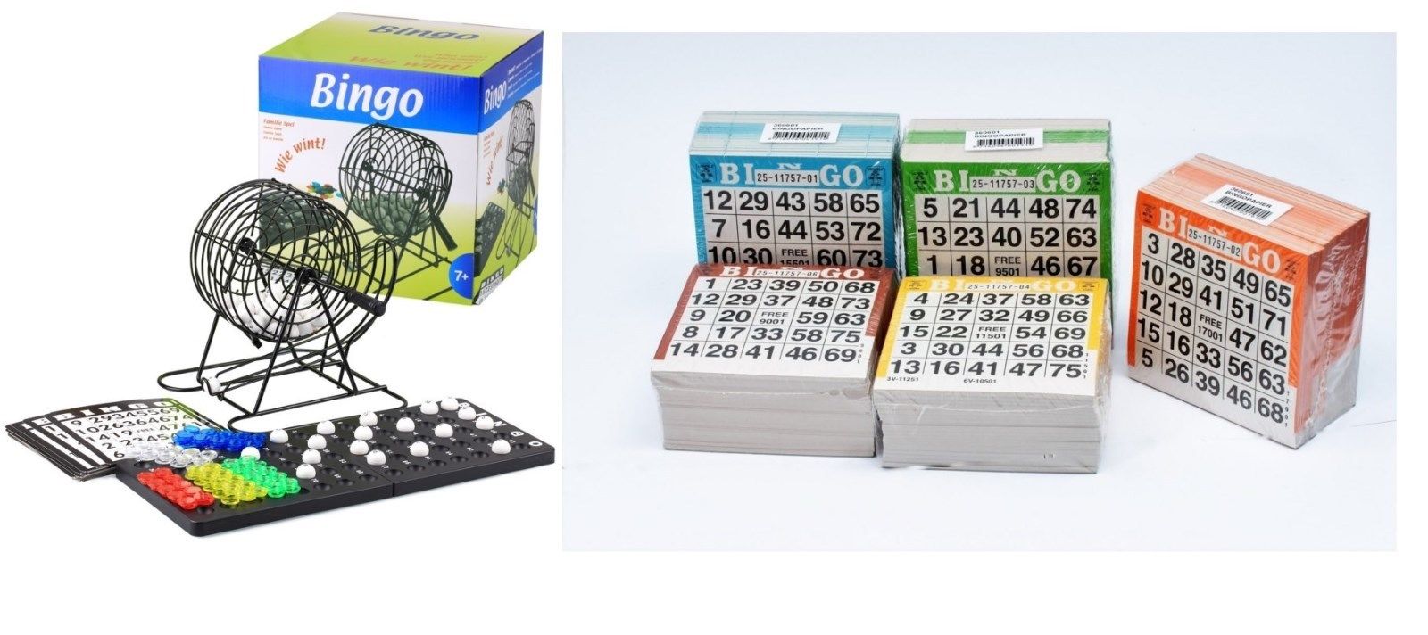 Bingo XXL Set Metall Bingotrommel Bingo-Mühle Lotto-Trommel & 500 Bingokarten
