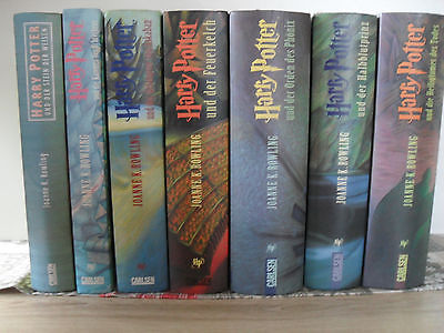 Harry Potter Bücher Band 1-7 Hardcover Carlsen Verlag Zustand s. Fotos !!!!