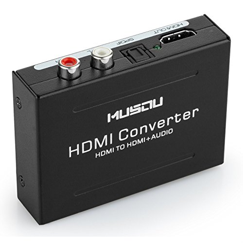 Musou Digital HDMI zu HDMI + SPDIF/ Toslink + RCA L/R Audio Converter Adapter Optical Fiber Output