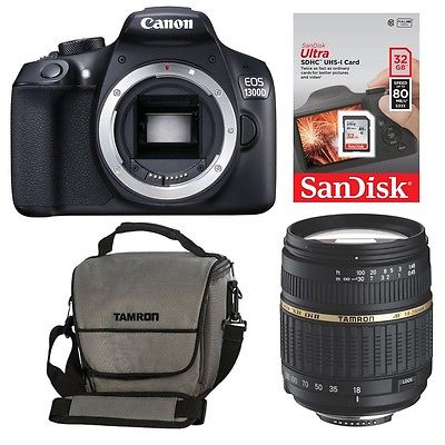 Canon EOS 1300D + Zubehörpaket 18-200 + 32GB + Tasche + Cashback ! 1300 D Body