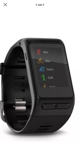GARMIN VIVOACTIVE HR Schwarz,GPS Sportuhr mit Smartwatchfunktionen XL Armband