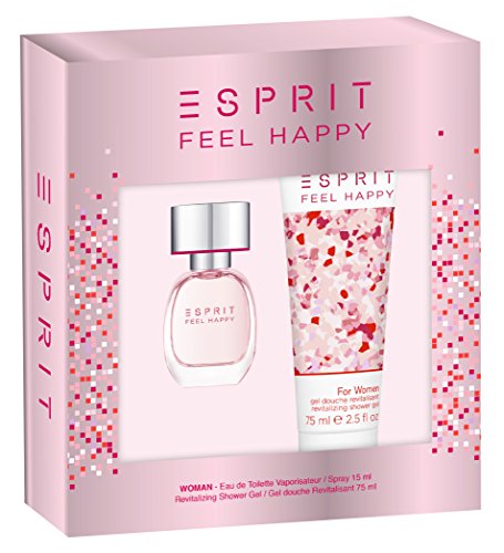 ESPRIT Geschenkset Feel Happy Women EdT 15ml + Shower Gel 75ml, 1er Pack (1 x 90 ml)