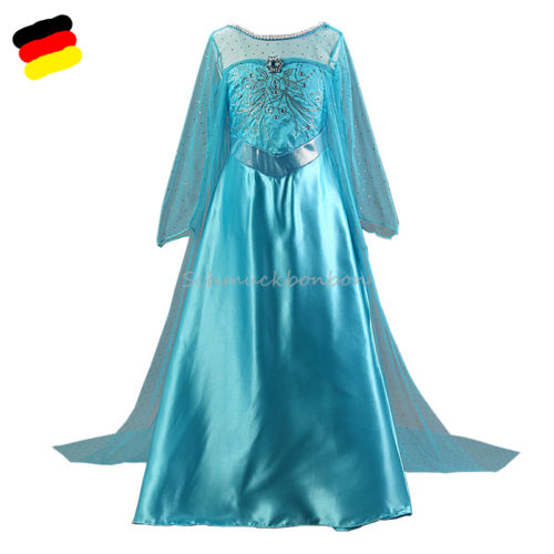 Mädchen Prinzessin Kostüm Kleid Elsa Anna Eiskönigin Kinder Frozen