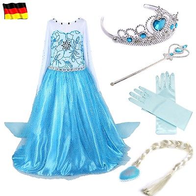 Frozen Eiskönigin Prinzessin Kostüm Kleid Mädchen Weihnachten Verkleidung Karnev